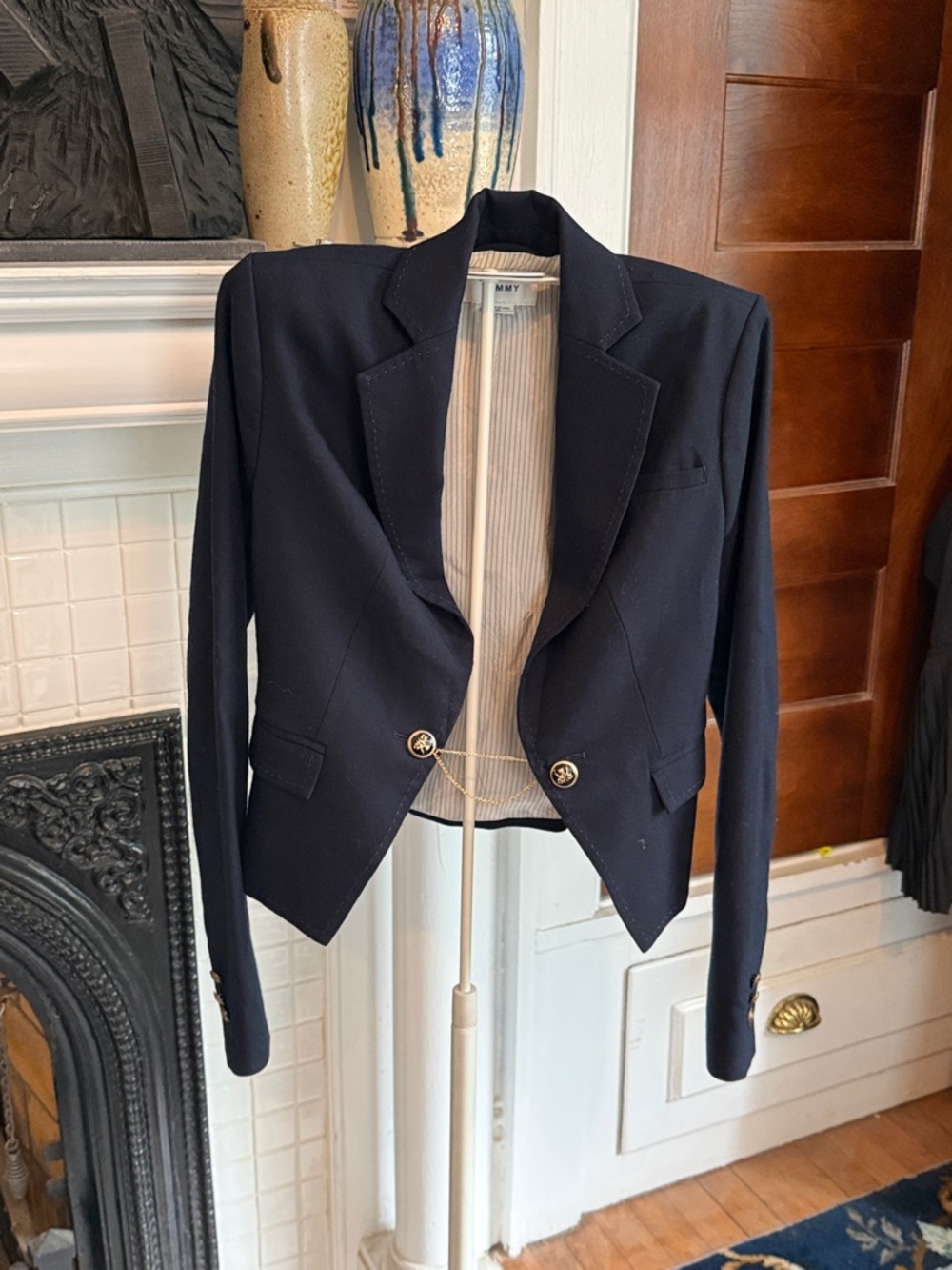 Tommy Hilfiger Navy Fitted Double- chain link Button ‎ Blazer- worn about 5x